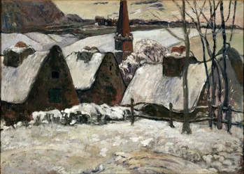 Bretonisches Dorf im Schnee
