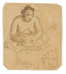 Sitzende tahitianische Frau (recto); Stehende tahitianische Frau (verso)