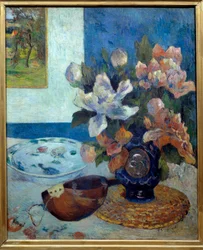 Stillleben mit Mandoline. Gemälde von Paul Gauguin (1848-1903) 1885 Paris, Musée d