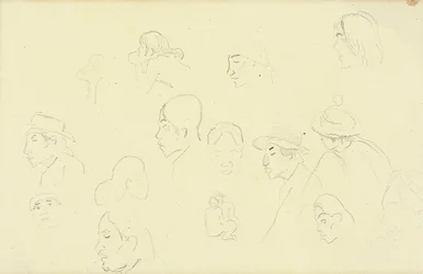 Studien von Köpfen und Figuren