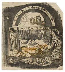 Te atua (Der Gott), aus der Suite der späten Holzschnittdrucke