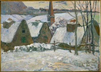 Bretonisches Dorf im Schnee
