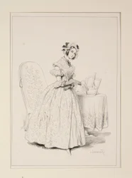 (Häusliche Toilette.)