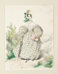 AUF DEM LANDE. Juli 1835. Kleid aus Jaconas,...