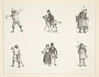 Zwei Motive und vier stehende Figuren