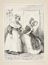 AUF DEM PRÜFSTUHL. Madame sitzt auf dem Prüfstuhl, weil sie einen Ehemann hat, ...