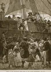 Szene bei der Abreise von Leith der Darien-Expedition, Illustration aus 
