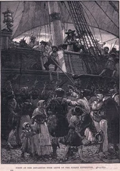 Szene der Abreise von Leith der Darien-Expedition AD 1698