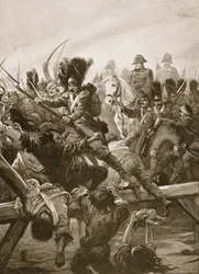 Als der Rest der Garde gesehen wurde, wie er dem Kaiser den Weg freimachte, gab es einen Ansturm, Illustration aus 