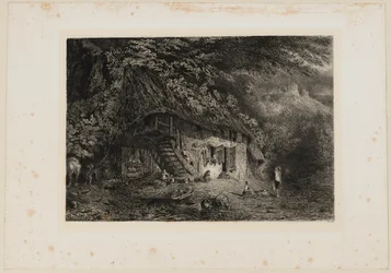 Normannisches Landhaus mit den Ruinen des Schlosses von Arques. Beraldi 79 IFF 31