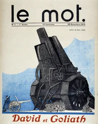 David und Goliath: Vergleich zwischen französischer und deutscher Artillerie - Von Paul Iribe, in „Le Mot“ vom 28.11.1914