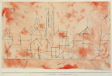 Stadt mit gotischem Münster, 1925