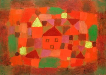 Landschaft mit Sonnenuntergang