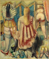 Damen in der Garderobe