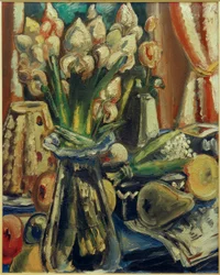 Stillleben mit Irisstrauß