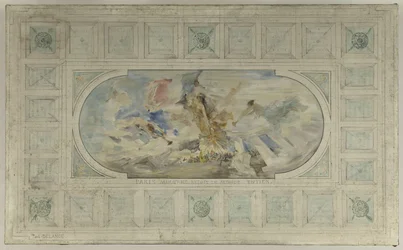 Skizze für die Eingangshalle des Pariser Rathauses: Das moderne Paris empfängt die ganze Welt