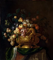Stillleben mit Vase und Granatäpfeln
