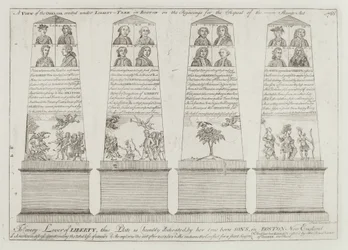 Der Obelisk unter dem Freiheitsbaum, Boston