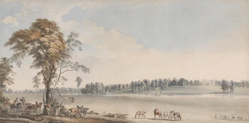Nordwestansicht von Wakefield Lodge im Whittlebury Forest, Northamptonshire
