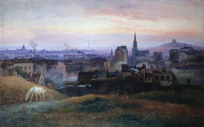 Panoramablick auf Paris, aufgenommen von den Höhen von Ménilmontant