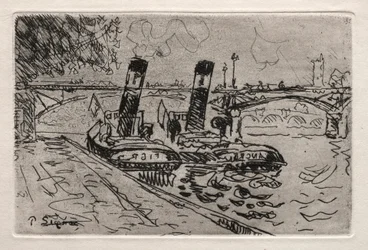 Paris, Le Pont des Arts mit Schleppern