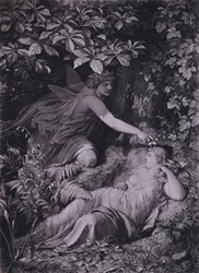 Szene aus Shakespeares Ein Sommernachtstraum (Akt IV, Szene 1)