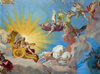 Deckenfresko Apotheose von Kaiser Karl VI über der Kaisertreppe