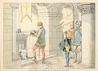 Illustration aus dem Buch „Joan of Arc“ von Theodore Cahu, illustriert von Paul De Semant (1855-1915): Jeanne d