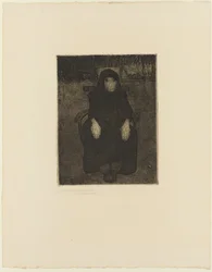 Sitzende alte Frau