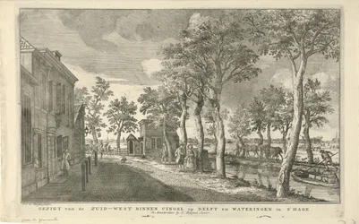 Ansicht des Südwest-Binnensingels (Zuidwal) in Den Haag
