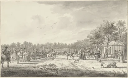 Revue der Kavallerie durch Prinz Wilhelm V. auf dem Malieveld in Den Haag, 1770