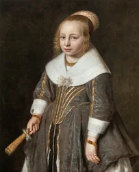 Porträt eines jungen Mädchens mit einem Fächer