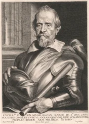 Excellmus. D. Don. Alvar. Bazan. March. de Sta. Cruc. Cath. Ma. a. Stat. Consilet. Cubicul. Ocean. Quacunq, Hisp. Monarch. Domi. Propræf. Regior. Arm. Per. Belg. Gubern.