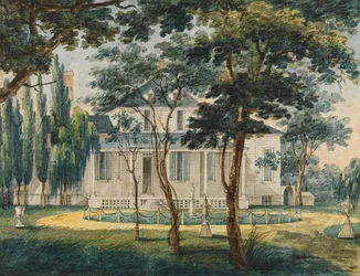 Ein Landresidenz, möglicherweise das Landhaus von General Moreau in Morrisville..., 1811-ca. 1813