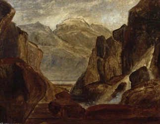 Fjordlandschaft mit Wasserfall
