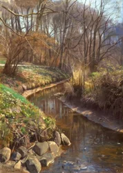 P.Mönsted, Frühling am Waldbach