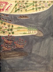 Erkundungskarte von Surat, im Distrikt Gujarat, Indien, Illustration aus 