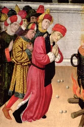 Eine Gruppe treuer Konvertiten, Detail vom Altarbild von St. Quirze und St. Julita