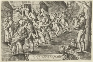 Bauernhochzeitsfest mit Dudelsackspieler