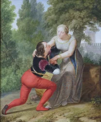 Orombello und Beatrice di Tenda im Schloss von Binasco