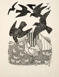 Eine rechnende Krähe, aus Hundert Anekdoten über Tiere, veröffentlicht 1924