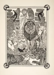 Frontispiz, aus Hundert Fabeln von Äsop, veröffentlicht 1903
