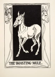 Das prahlende Maultier, aus Hundert Fabeln von Äsop, veröffentlicht 1903