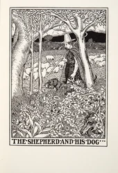 Der Schäfer und sein Hund, aus Fontaine Fables, veröffentlicht 1905