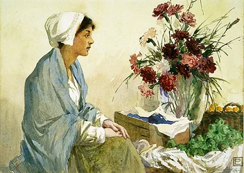 Die Blumenverkäuferin
