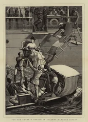 Für die Küste, eine Skizze im Hafen von Colombo, Ceylon