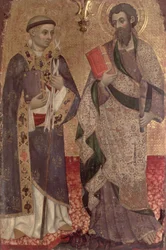 Detail von St. Bartholomäus und St. Bernhard von Clairvaux vom Altarbild des Klosters St. Dominikus von Manresa