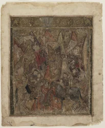 Eine Jagd in den Bergen aus einem Shahnama