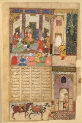 I.O. Islamic 3265, f.15v, Kawa der Schmied vor Zahhak, aus dem Shahnama oder 