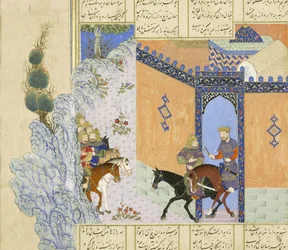 (Detail) Flucht von Qubad, Illustration aus dem Shahnama (Buch der Könige), von Abul-Qasim Mansur Firdawsi (ca. 934-ca. 1020), 1444